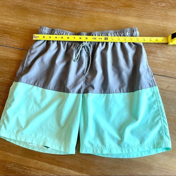 George Men's Mint Green / Blue and Gray Swim Trunks With Back Pocket Size XL - Picture 7 of 12